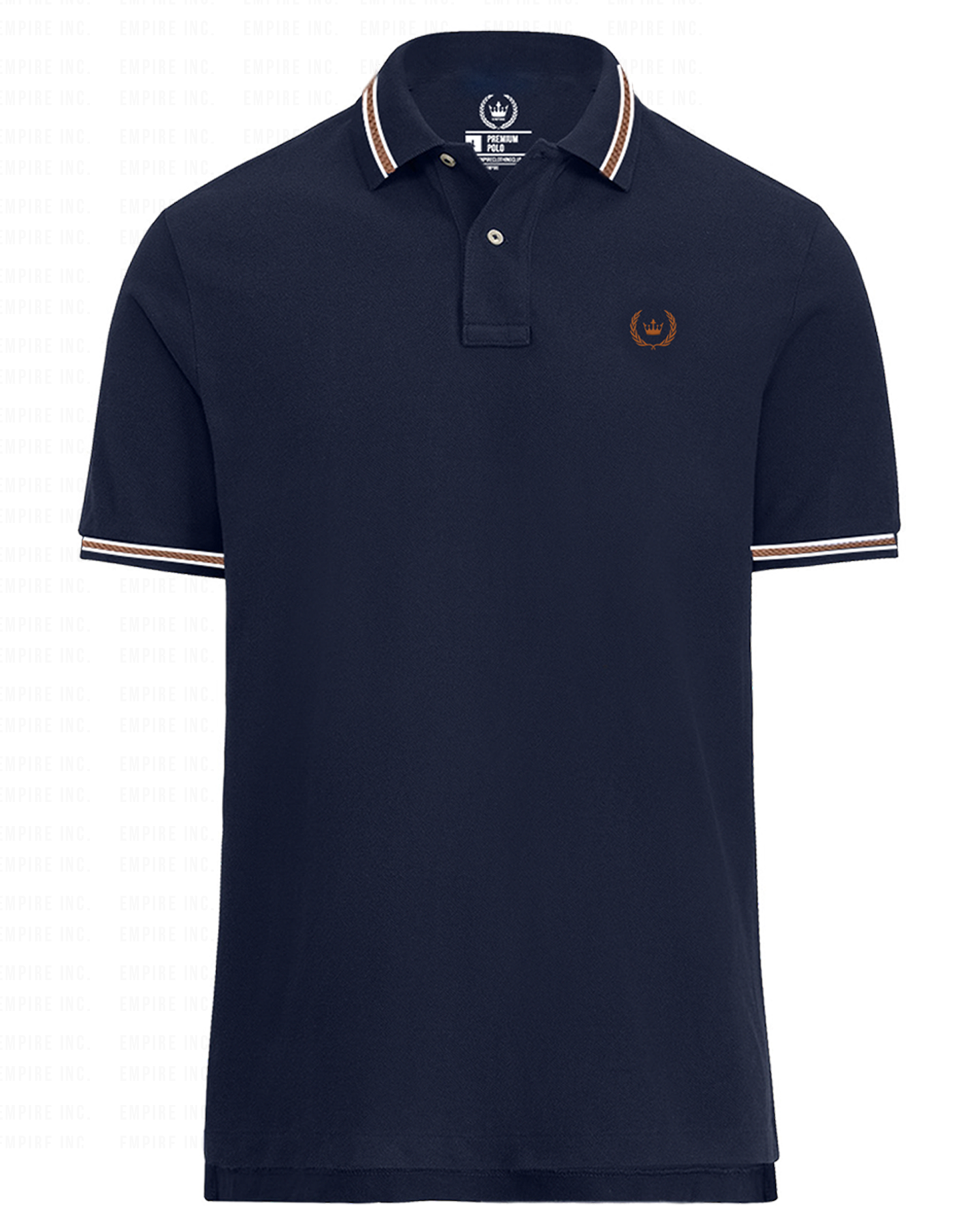 Navy Jacquard Homme Polo